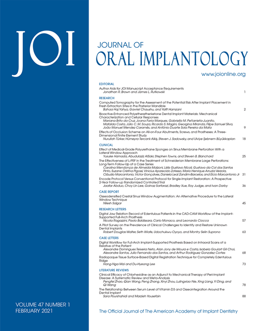 The Journal of Academy of Oral Implantology