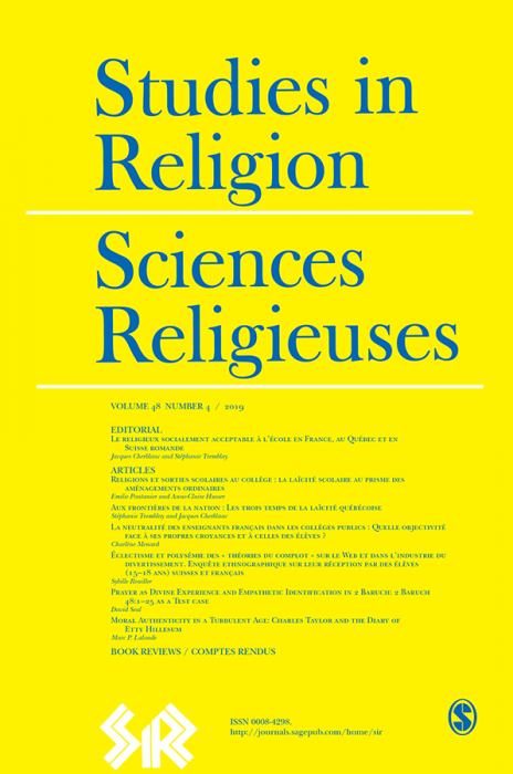 Studies in Religion/ Sciences Religieuses