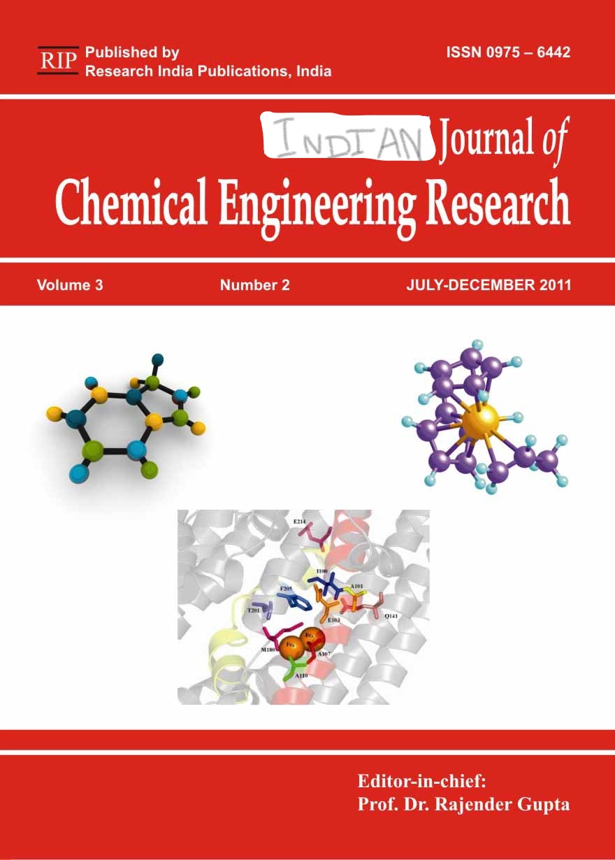 Indian Journal of Chemical Engineering Research