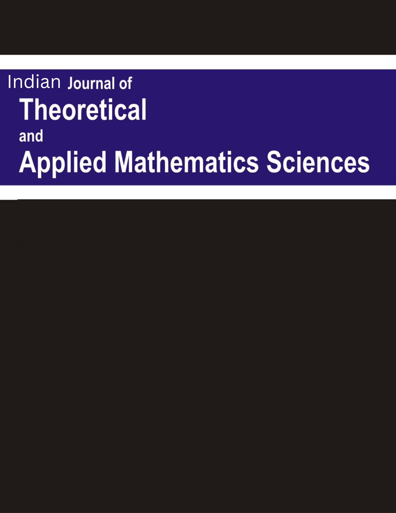 Indian Journal of Theoretical and Applied Mathematical Sciences