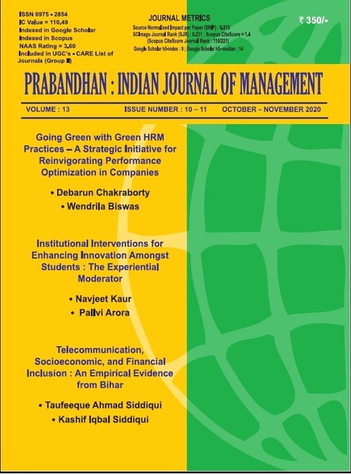 Prabandhan Indian Journal of Management